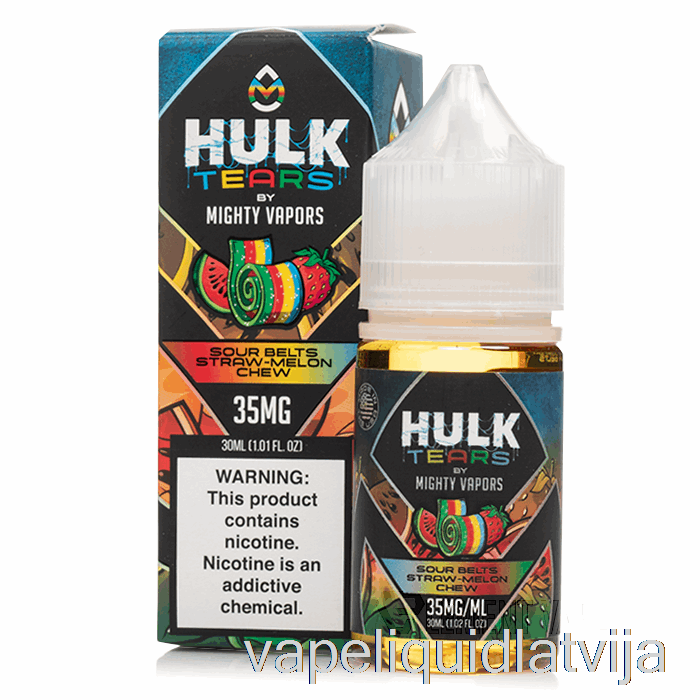 Skābās Jostas Salmu Melone Košļāt - Hulk Asaru Sāļi - 30ml 35mg Vape šķidrums